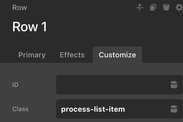row 1 list-item-process for the process-ordered list in wordpress for the design system